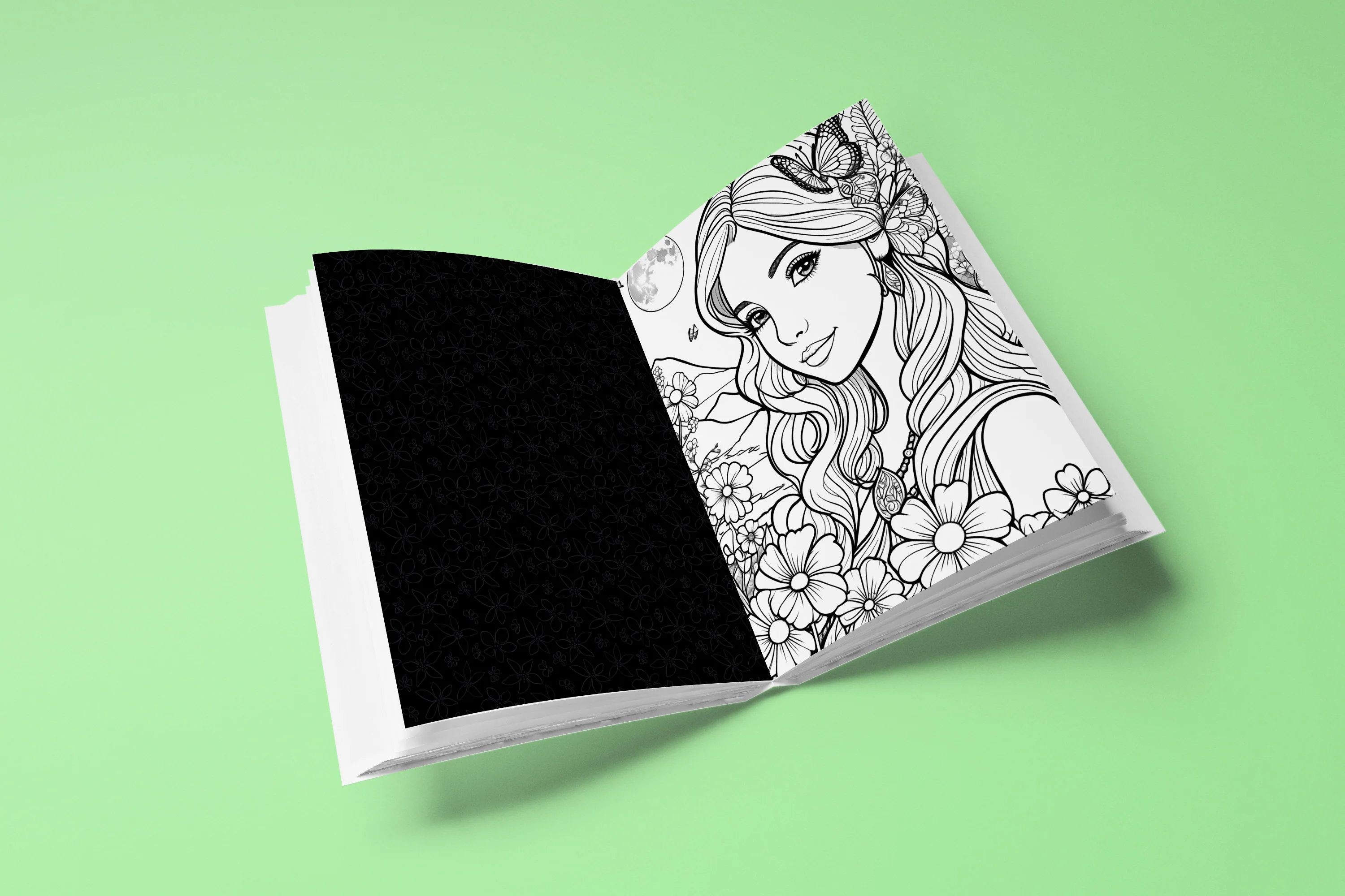 Ready to Be Colored – Floral Faces 2 detail image